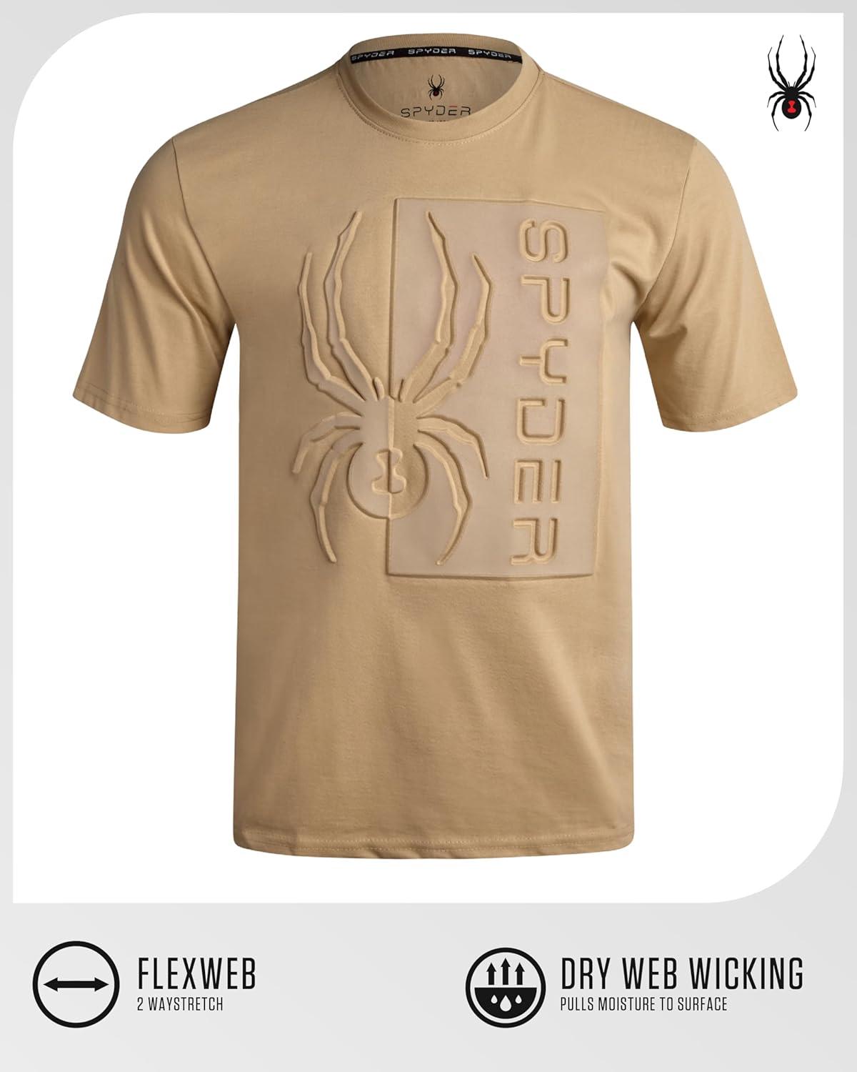 imageSpyder Mens TShirts Soft Cotton Blend Crewneck Short Sleeve Graphic Tees for Men Streetwear Graphic Casual Mens ShirtsSand Logo