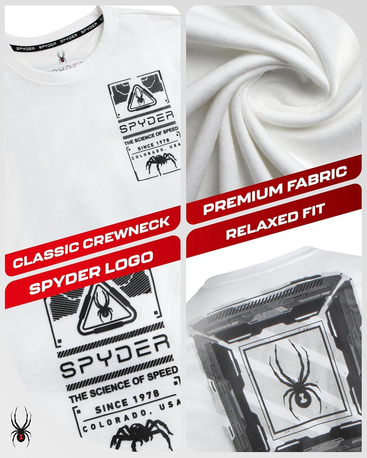 imageSpyder Mens TShirts Soft Cotton Blend Crewneck Short Sleeve Graphic Tees for Men Streetwear Graphic Casual Mens ShirtsWhite