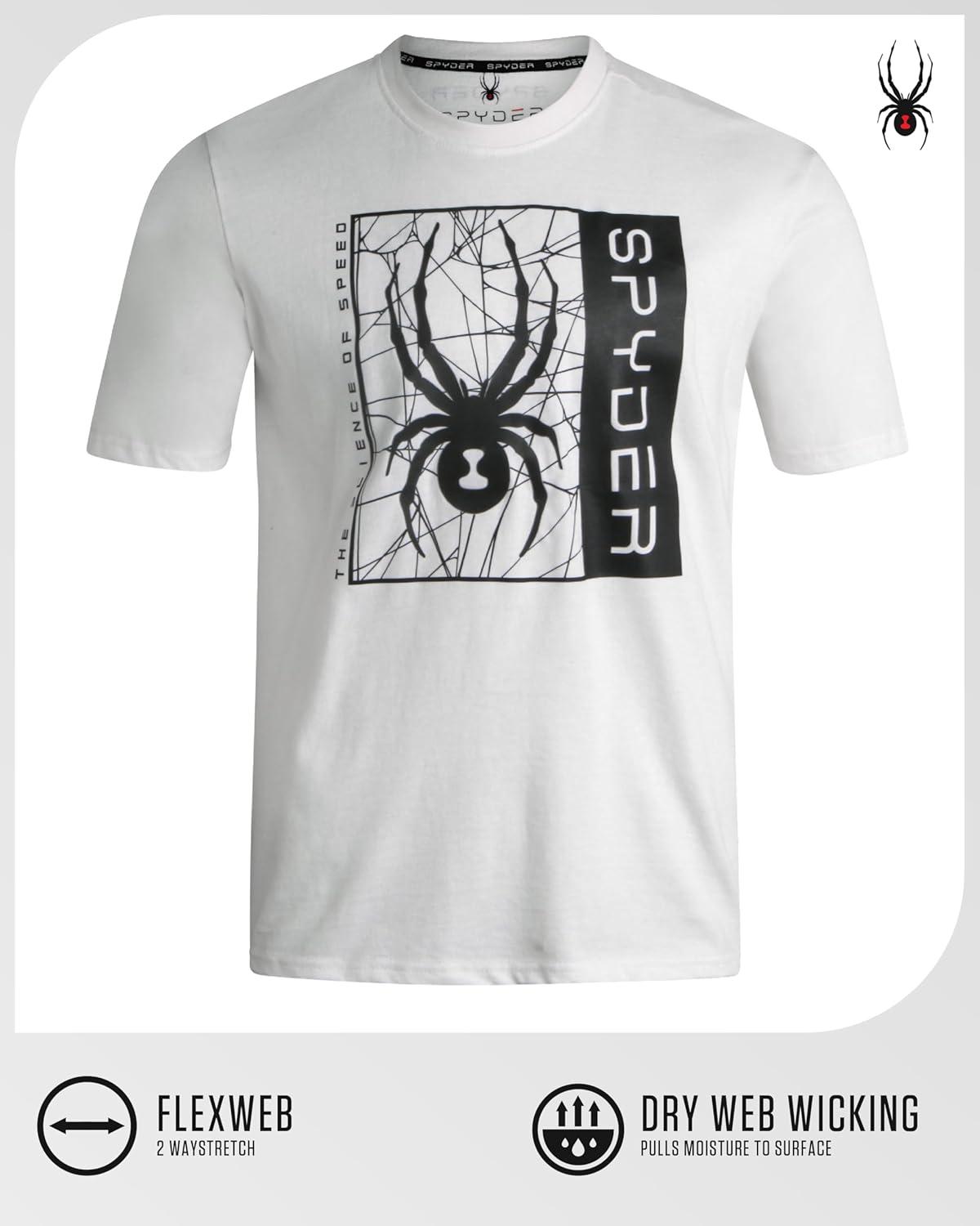 imageSpyder Mens TShirts Soft Cotton Blend Crewneck Short Sleeve Graphic Tees for Men Streetwear Graphic Casual Mens ShirtsWhite Spyder
