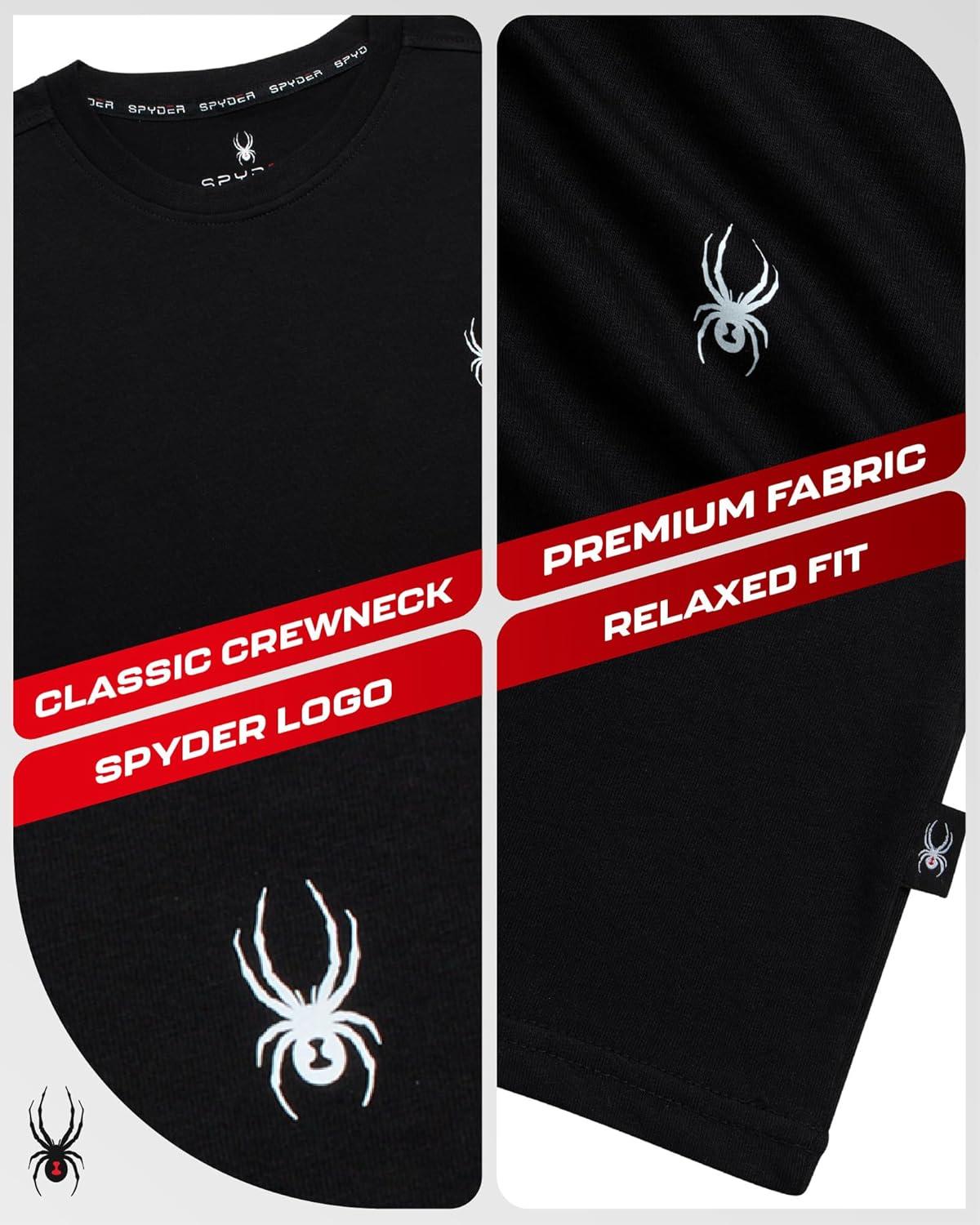 imageSpyder Mens TShirts Soft Cotton Blend Short Sleeve Graphic Tees Crew Neck Tshirt for Men Casual Shirts for Daily WearBlack