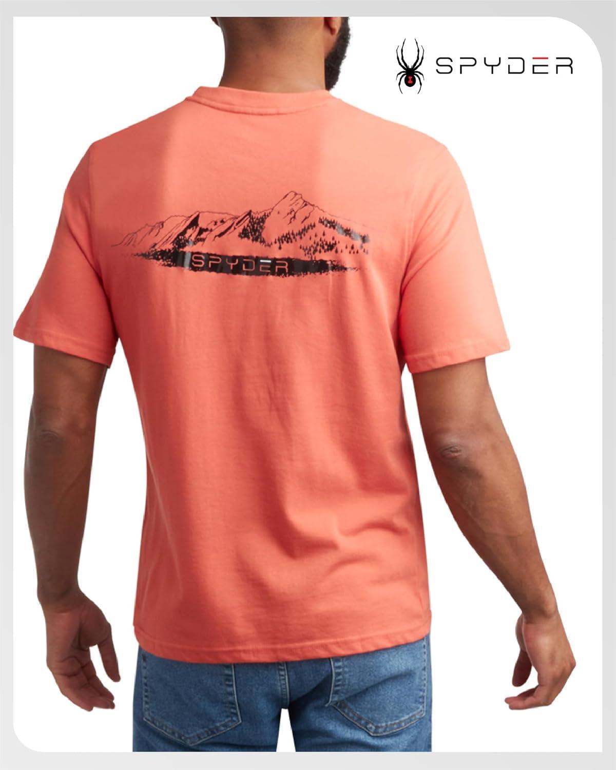 imageSpyder Mens TShirts Soft Cotton Blend Short Sleeve Graphic Tees Crew Neck Tshirt for Men Casual Shirts for Daily WearBurnt Orange