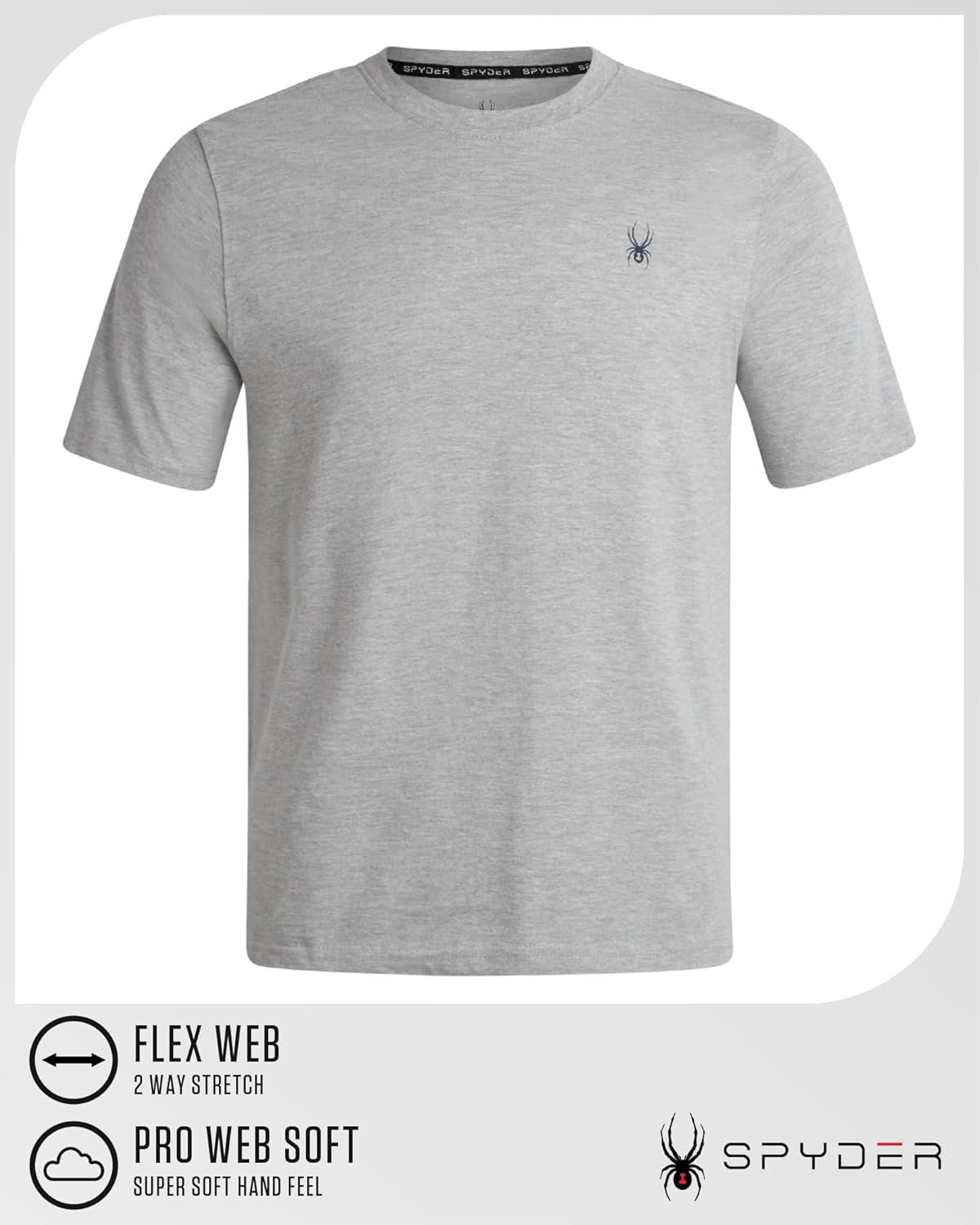 imageSpyder Mens TShirts Soft Cotton Blend Short Sleeve Graphic Tees Crew Neck Tshirt for Men Casual Shirts for Daily WearHeather Grey