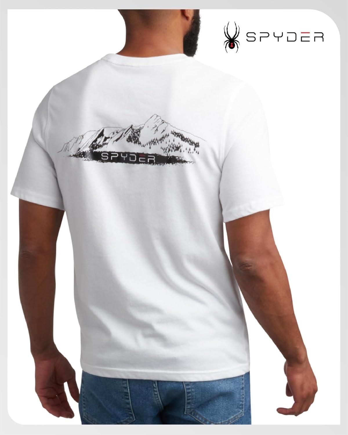 imageSpyder Mens TShirts Soft Cotton Blend Short Sleeve Graphic Tees Crew Neck Tshirt for Men Casual Shirts for Daily WearWhite