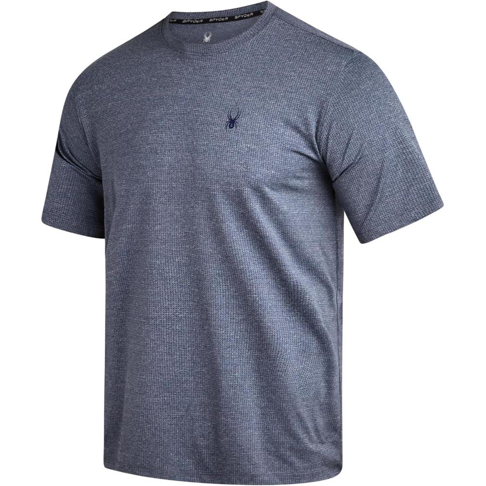 imageSpyder Mens Athletic Shirts Moisture Wicking Short Sleeve Crewneck Workout Shirts for Men Relaxed Fit Mens Shirts for GymNavy
