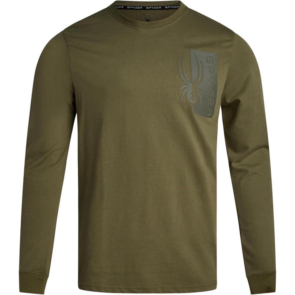imageSpyder Mens Long Sleeve Shirt Lightweight Casual Crewneck Pullover Graphic Tee Classic Fit Long Sleeve Shirts for MenSage Logo