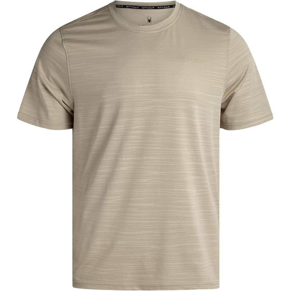 imageSpyder Mens T Shirt Athletic Performance Short Sleeve Running Workout Tee Moisture Wicking Crewneck Shirts for MenBone Jacquard