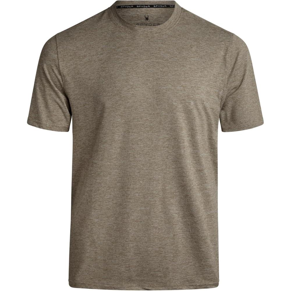 imageSpyder Mens T Shirt Athletic Performance Short Sleeve Running Workout Tee Moisture Wicking Crewneck Shirts for MenBrown Stone Logo