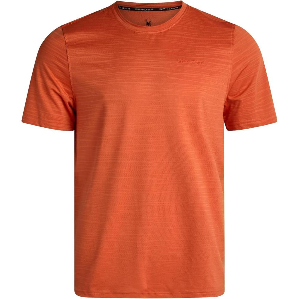 imageSpyder Mens T Shirt Athletic Performance Short Sleeve Running Workout Tee Moisture Wicking Crewneck Shirts for MenBurnt Orange