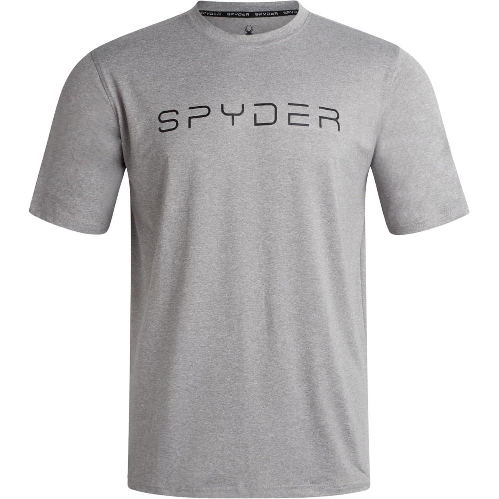 imageSpyder Mens T Shirt Athletic Performance Short Sleeve Running Workout Tee Moisture Wicking Crewneck Shirts for MenHeather Grey