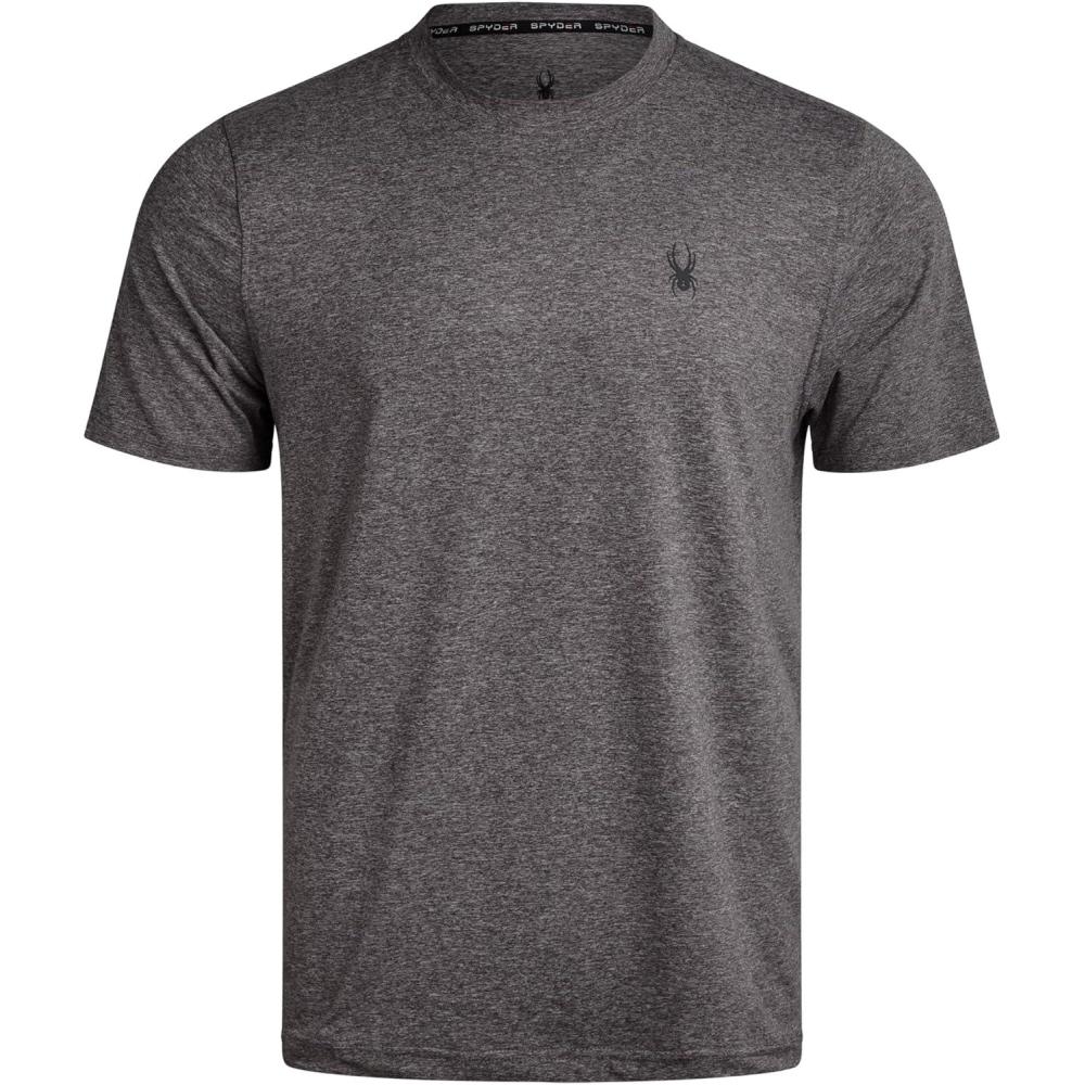 imageSpyder Mens T Shirt Athletic Performance Short Sleeve Running Workout Tee Moisture Wicking Crewneck Shirts for MenPolar Solid