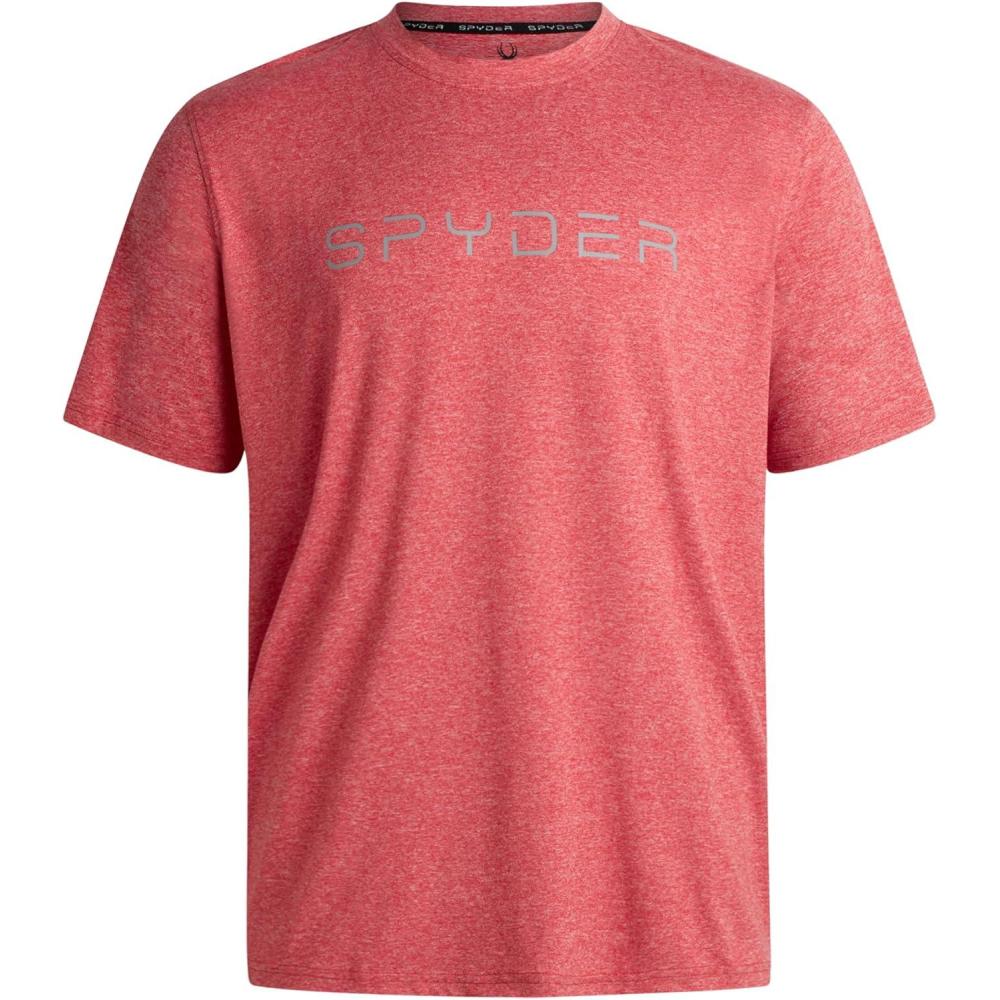 imageSpyder Mens T Shirt Athletic Performance Short Sleeve Running Workout Tee Moisture Wicking Crewneck Shirts for MenSpyder Red
