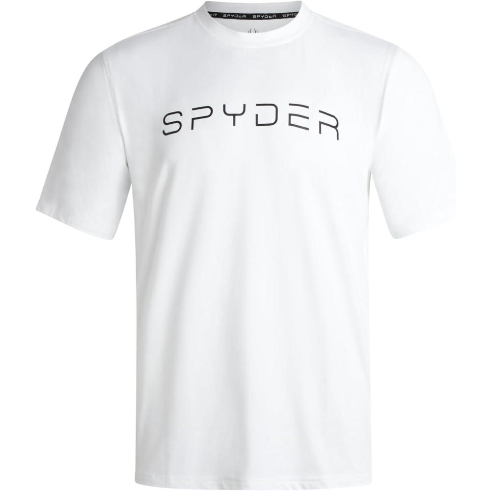 imageSpyder Mens T Shirt Athletic Performance Short Sleeve Running Workout Tee Moisture Wicking Crewneck Shirts for MenWhite