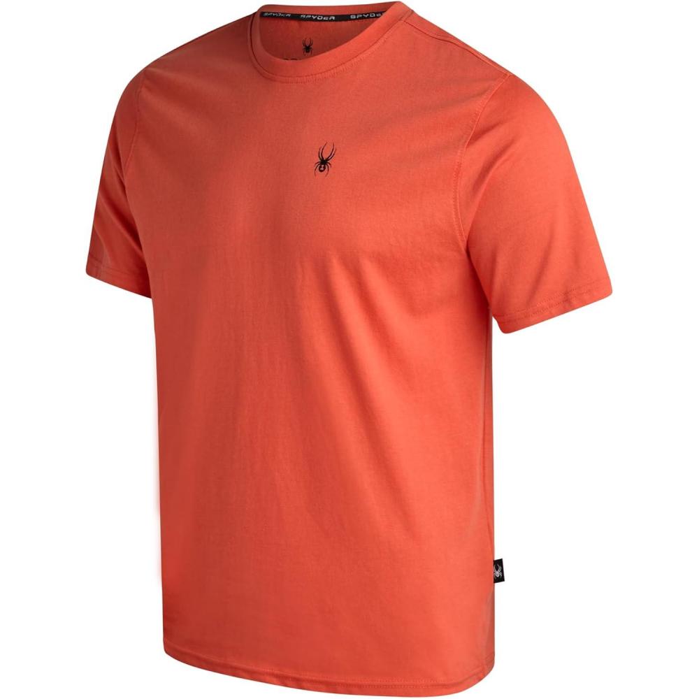 imageSpyder Mens T Shirt Lightweight Cotton Blend Short Sleeve Athletic Jersey Shirts for Men for Training Running or CasualBurnt Orange Scribble