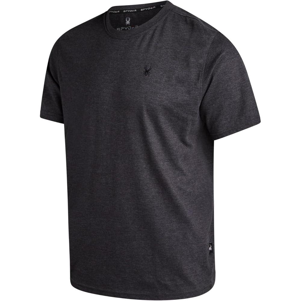 imageSpyder Mens T Shirt Lightweight Cotton Blend Short Sleeve Athletic Jersey Shirts for Men for Training Running or CasualCharcoal Scribble