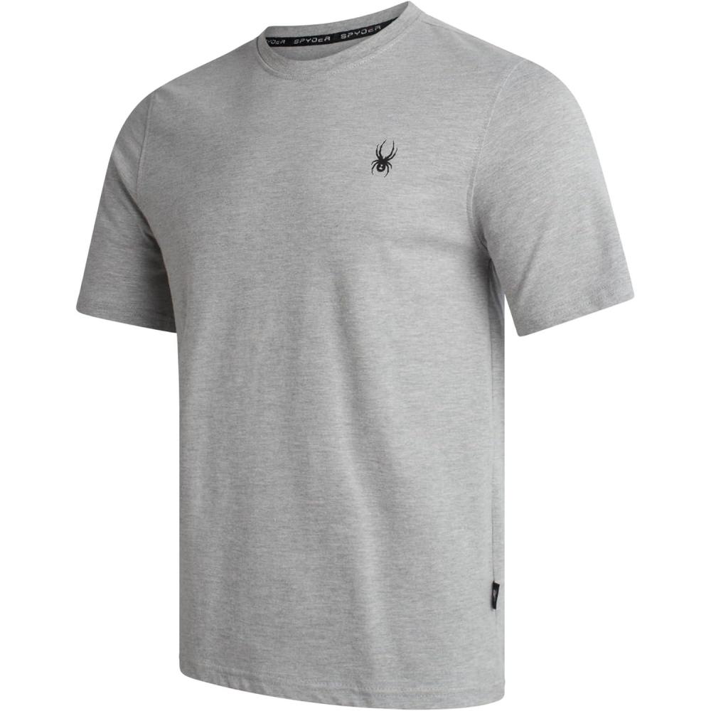 imageSpyder Mens T Shirt Lightweight Cotton Blend Short Sleeve Athletic Jersey Shirts for Men for Training Running or CasualHeather Grey
