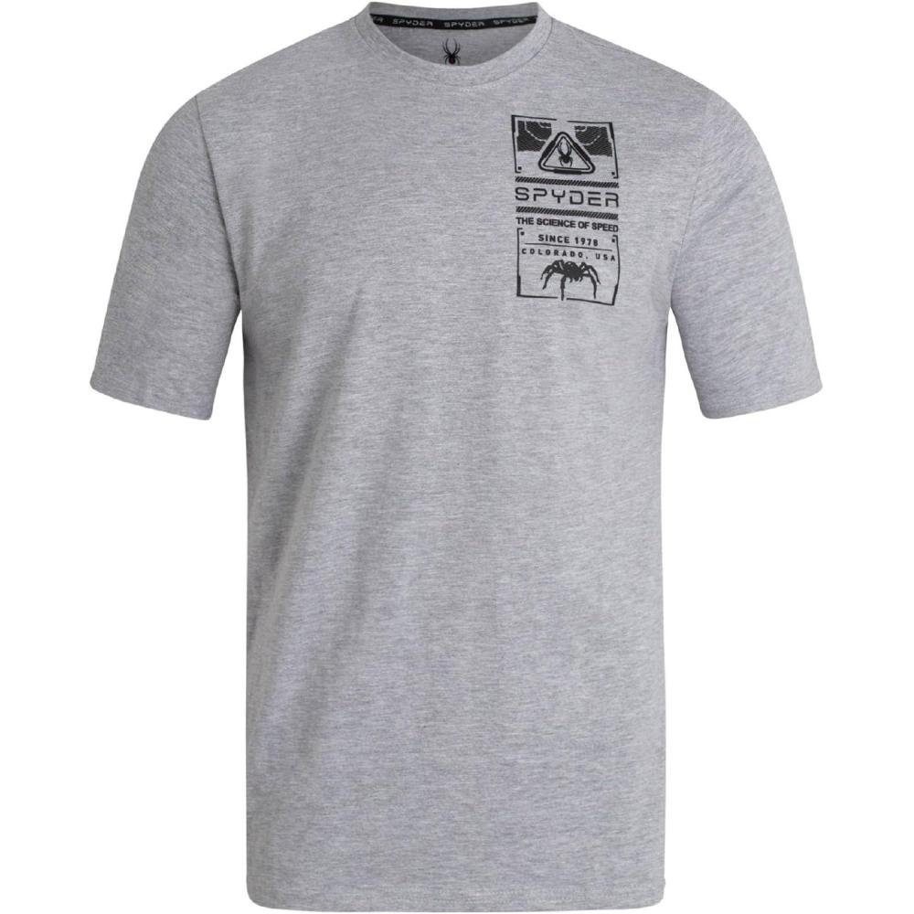 imageSpyder Mens TShirts Soft Cotton Blend Crewneck Short Sleeve Graphic Tees for Men Streetwear Graphic Casual Mens ShirtsGrey Heather