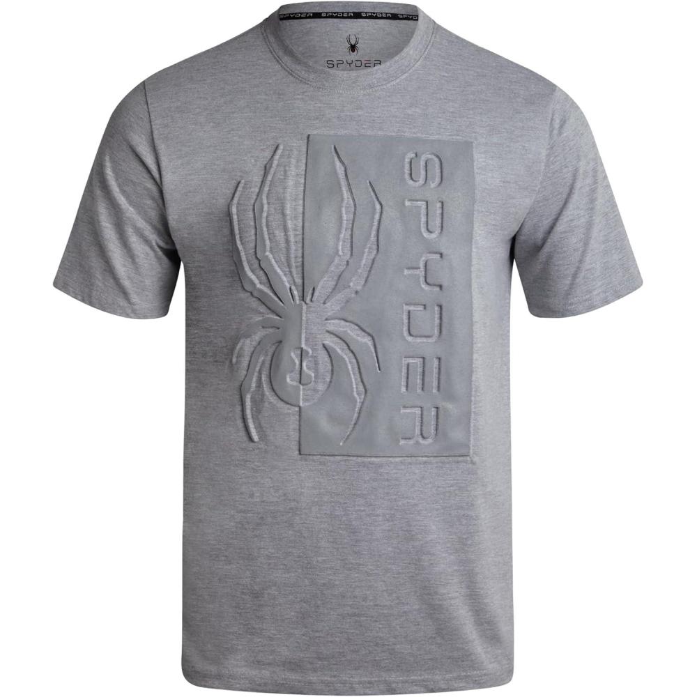 imageSpyder Mens TShirts Soft Cotton Blend Crewneck Short Sleeve Graphic Tees for Men Streetwear Graphic Casual Mens ShirtsHeather Grey Logo