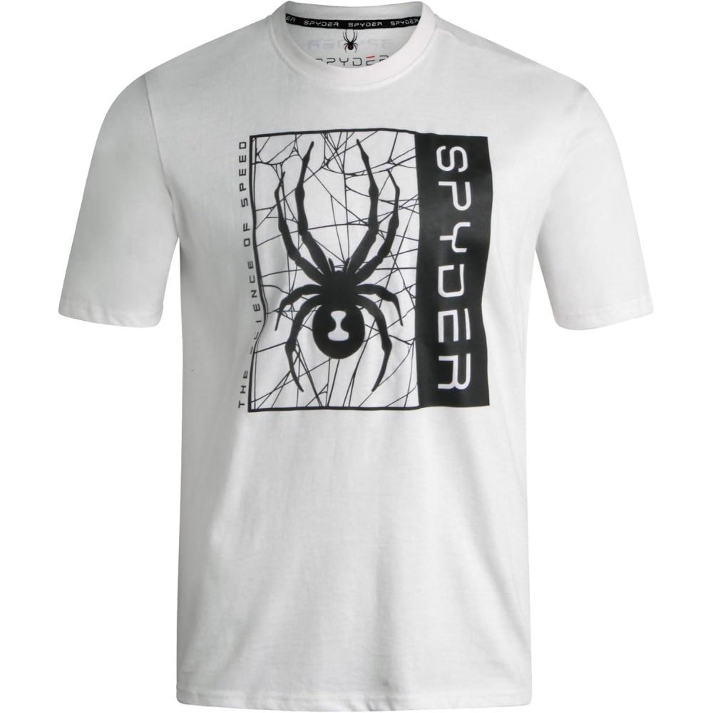 imageSpyder Mens TShirts Soft Cotton Blend Crewneck Short Sleeve Graphic Tees for Men Streetwear Graphic Casual Mens ShirtsWhite Spyder