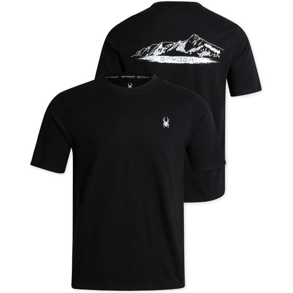 imageSpyder Mens TShirts Soft Cotton Blend Short Sleeve Graphic Tees Crew Neck Tshirt for Men Casual Shirts for Daily WearBlack