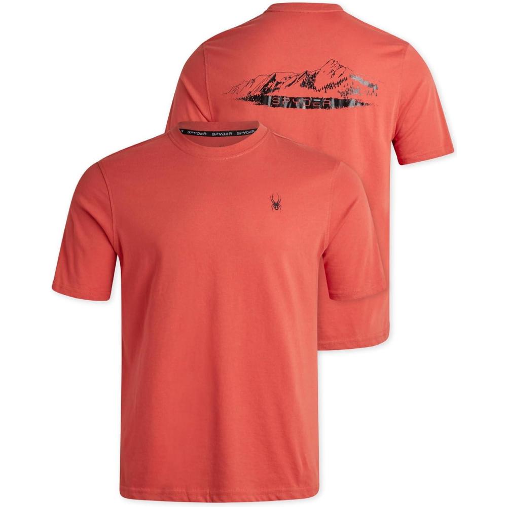 imageSpyder Mens TShirts Soft Cotton Blend Short Sleeve Graphic Tees Crew Neck Tshirt for Men Casual Shirts for Daily WearBurnt Orange