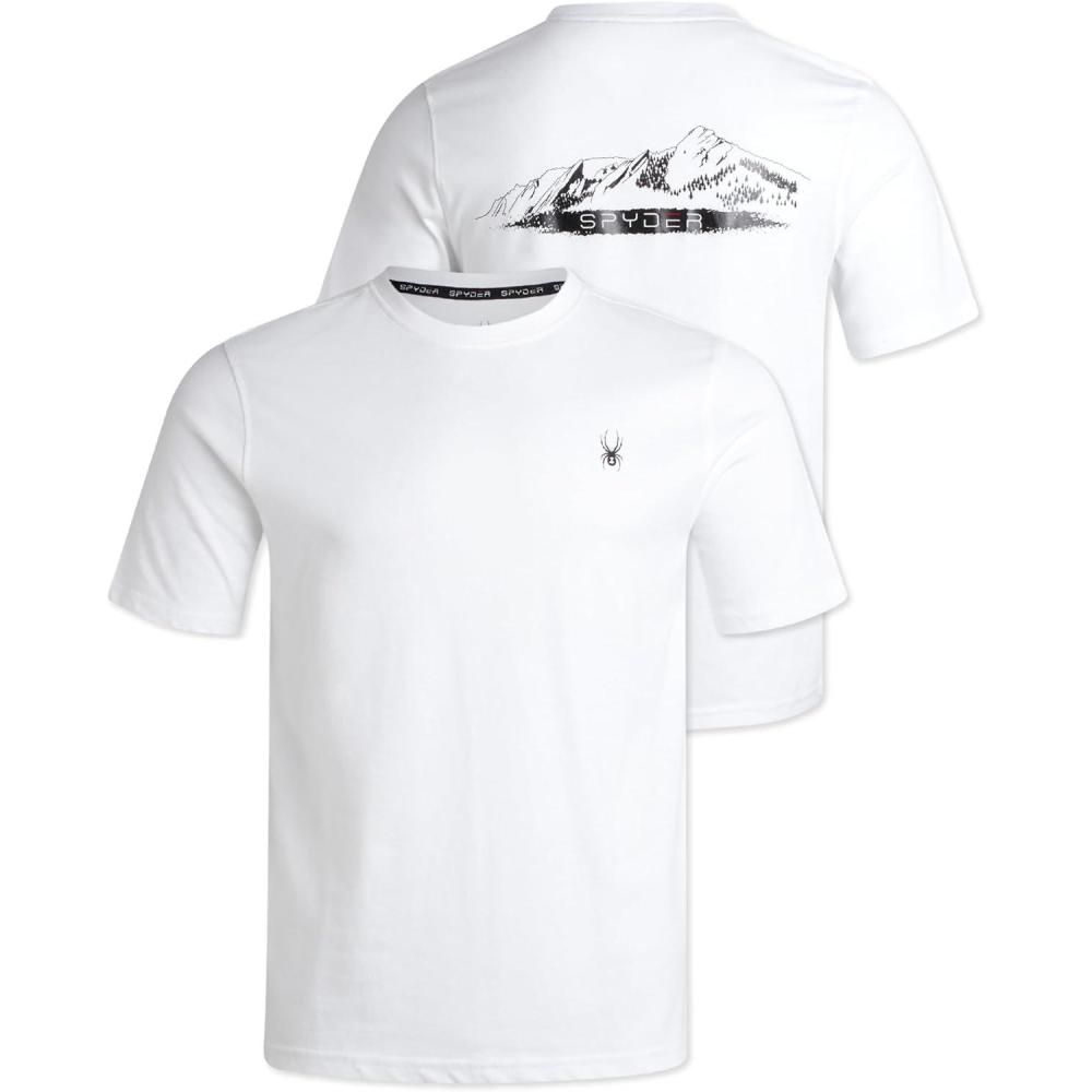 imageSpyder Mens TShirts Soft Cotton Blend Short Sleeve Graphic Tees Crew Neck Tshirt for Men Casual Shirts for Daily WearWhite