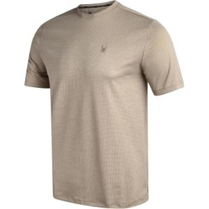 Spyder Mens Athletic Shirts – Moisture Wicking Short Sleeve Crewneck Workout Shirts for Men – Relaxed Fit Mens Shirts for Gym(Gravel)