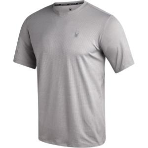 Spyder Mens Athletic Shirts – Moisture Wicking Short Sleeve Crewneck Workout Shirts for Men – Relaxed Fit Mens Shirts for Gym(Light Grey)