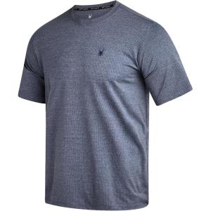 Spyder Mens Athletic Shirts – Moisture Wicking Short Sleeve Crewneck Workout Shirts for Men – Relaxed Fit Mens Shirts for Gym(Navy)