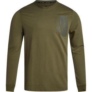 Spyder Mens Long Sleeve Shirt – Lightweight Casual Crewneck Pullover Graphic Tee – Classic Fit Long Sleeve Shirts for Men(Sage Logo)