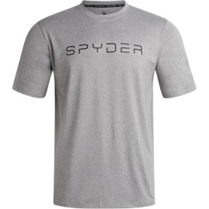 Spyder Mens T Shirt – Athletic Performance Short Sleeve Running Workout Tee – Moisture Wicking Crewneck Shirts for Men(Heather Grey)