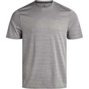 Spyder Mens T Shirt – Athletic Performance Short Sleeve Running Workout Tee – Moisture Wicking Crewneck Shirts for Men(Pewter Jacquard)