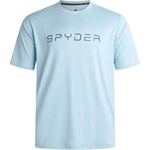 Spyder Mens T Shirt – Athletic Performance Short Sleeve Running Workout Tee – Moisture Wicking Crewneck Shirts for Men(Sky Blue)