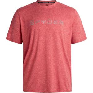 Spyder Mens T Shirt – Athletic Performance Short Sleeve Running Workout Tee – Moisture Wicking Crewneck Shirts for Men(Spyder Red)