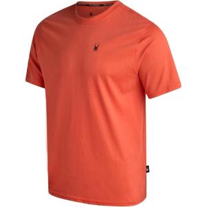Spyder Mens T Shirt – Lightweight Cotton Blend Short Sleeve Athletic Jersey Shirts for Men for Training Running or Casual(Burnt Orange Scribble)