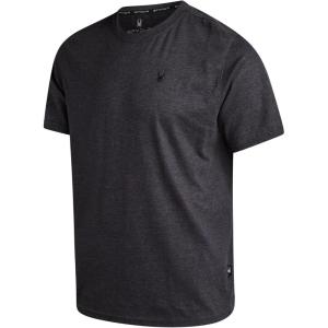 Spyder Mens T Shirt – Lightweight Cotton Blend Short Sleeve Athletic Jersey Shirts for Men for Training Running or Casual(Charcoal Scribble)