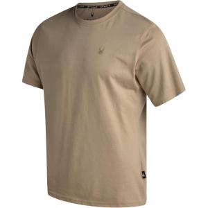 Spyder Mens T Shirt – Lightweight Cotton Blend Short Sleeve Athletic Jersey Shirts for Men for Training Running or Casual(Gravel Scribble)