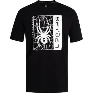 Spyder Mens T-Shirts – Soft Cotton Blend Crewneck Short Sleeve Graphic Tees for Men – Streetwear Graphic Casual Mens Shirts(Black)