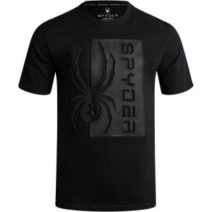 Spyder Mens T-Shirts – Soft Cotton Blend Crewneck Short Sleeve Graphic Tees for Men – Streetwear Graphic Casual Mens Shirts(Black Logo)