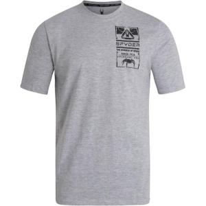 Spyder Mens T-Shirts – Soft Cotton Blend Crewneck Short Sleeve Graphic Tees for Men – Streetwear Graphic Casual Mens Shirts(Grey Heather)