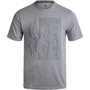 Spyder Mens T-Shirts – Soft Cotton Blend Crewneck Short Sleeve Graphic Tees for Men – Streetwear Graphic Casual Mens Shirts(Heather Grey Logo)