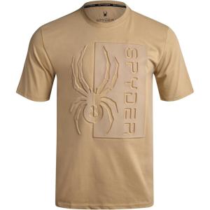 Spyder Mens T-Shirts – Soft Cotton Blend Crewneck Short Sleeve Graphic Tees for Men – Streetwear Graphic Casual Mens Shirts(Sand Logo)