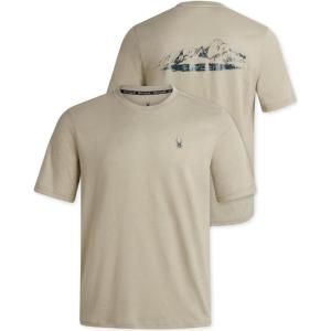 Spyder Mens T-Shirts – Soft Cotton Blend Short Sleeve Graphic Tees Crew Neck Tshirt for Men – Casual Shirts for Daily Wear(Stone)