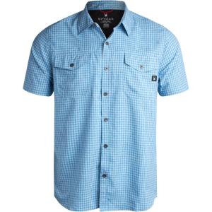 Spyder Mens Button Down Shirt – Lightweight Plaid Casual Collared Shirt Wrinkle Free Short Sleeve Shirts for Men(Cobalt)