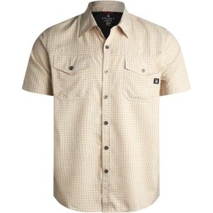 Spyder Mens Button Down Shirt – Lightweight Plaid Casual Collared Shirt Wrinkle Free Short Sleeve Shirts for Men(Khaki)