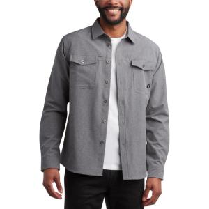 Spyder Mens Button Down Shirt Jacket – Performance Long Sleeve Shirt Jacket for Men – Casual Collared Mens Button Up Shirts(Grey)