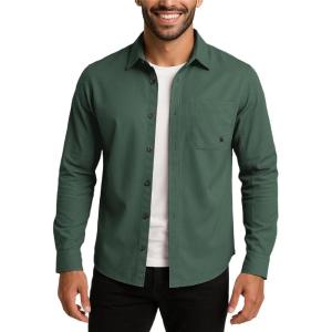 Spyder Mens Button Down Shirt Jacket – Performance Long Sleeve Shirt Jacket for Men – Casual Collared Mens Button Up Shirts(Spruce Green)