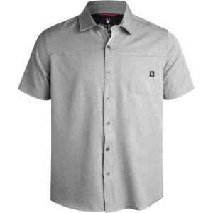 Spyder Mens Short Sleeve Button Down Shirts – Lightweight Stretch Casual Collared Dress Shirts for Men Travel Office Workwear(Grey)