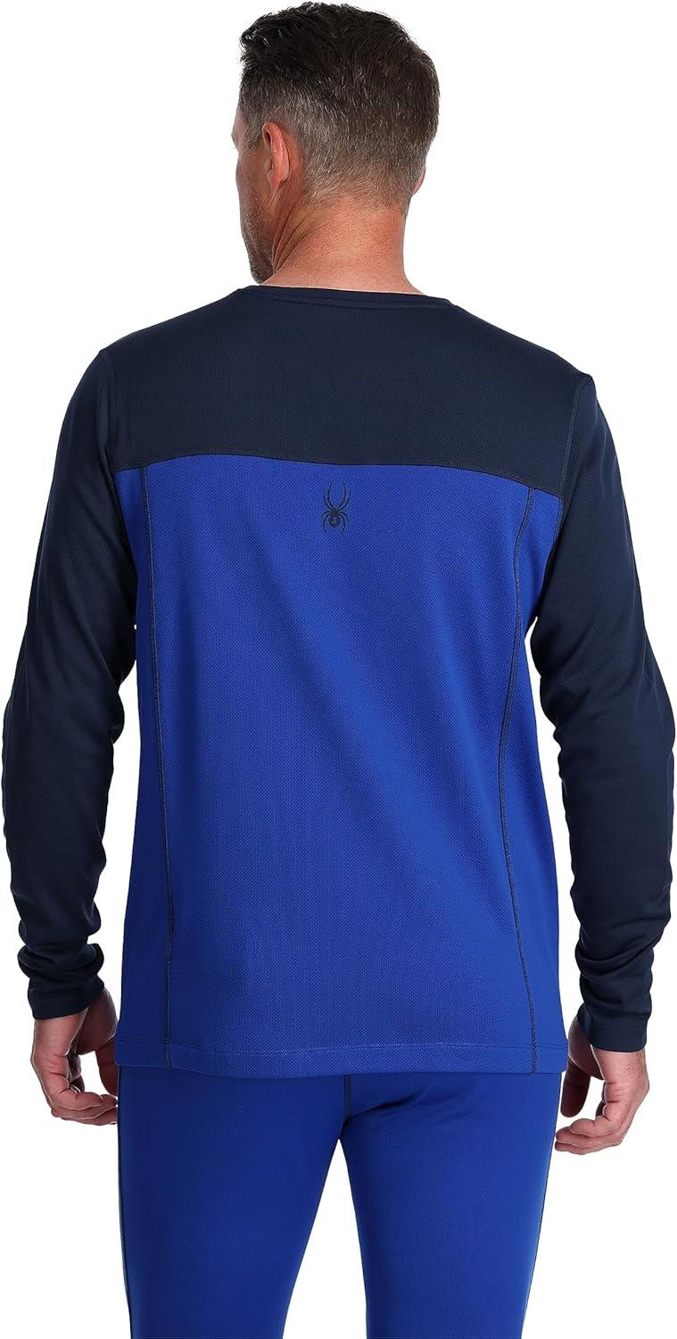 imageSpyder Mens Charger Crew Baselayer Thermal Ski TopElectric Blue