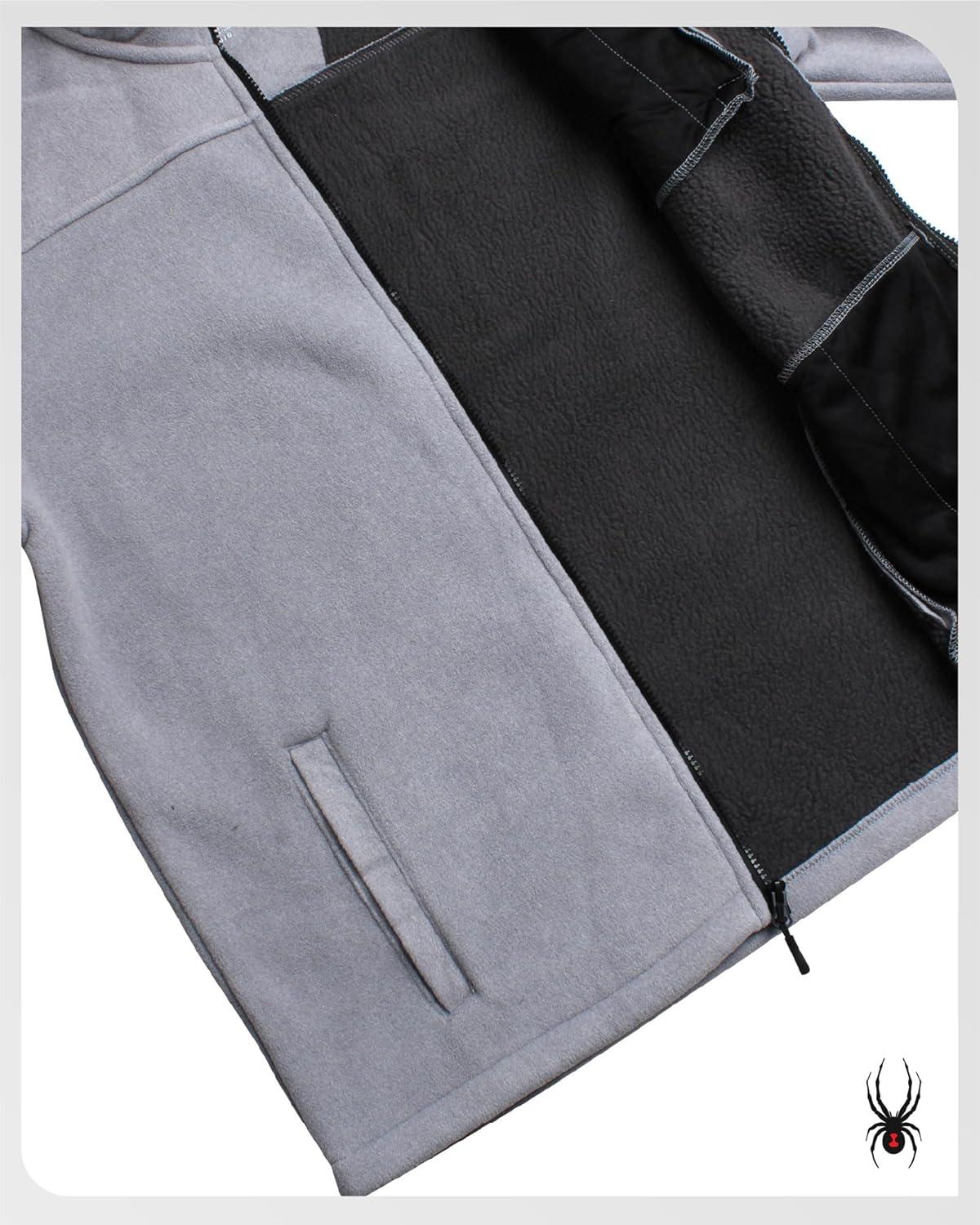 imageSpyder Mens Fleece Jacket Full Zip Up Lightweight Sherpa Fleece Fall Mens Winter Jacket with Pockets for Outdoor HikingLight Grey