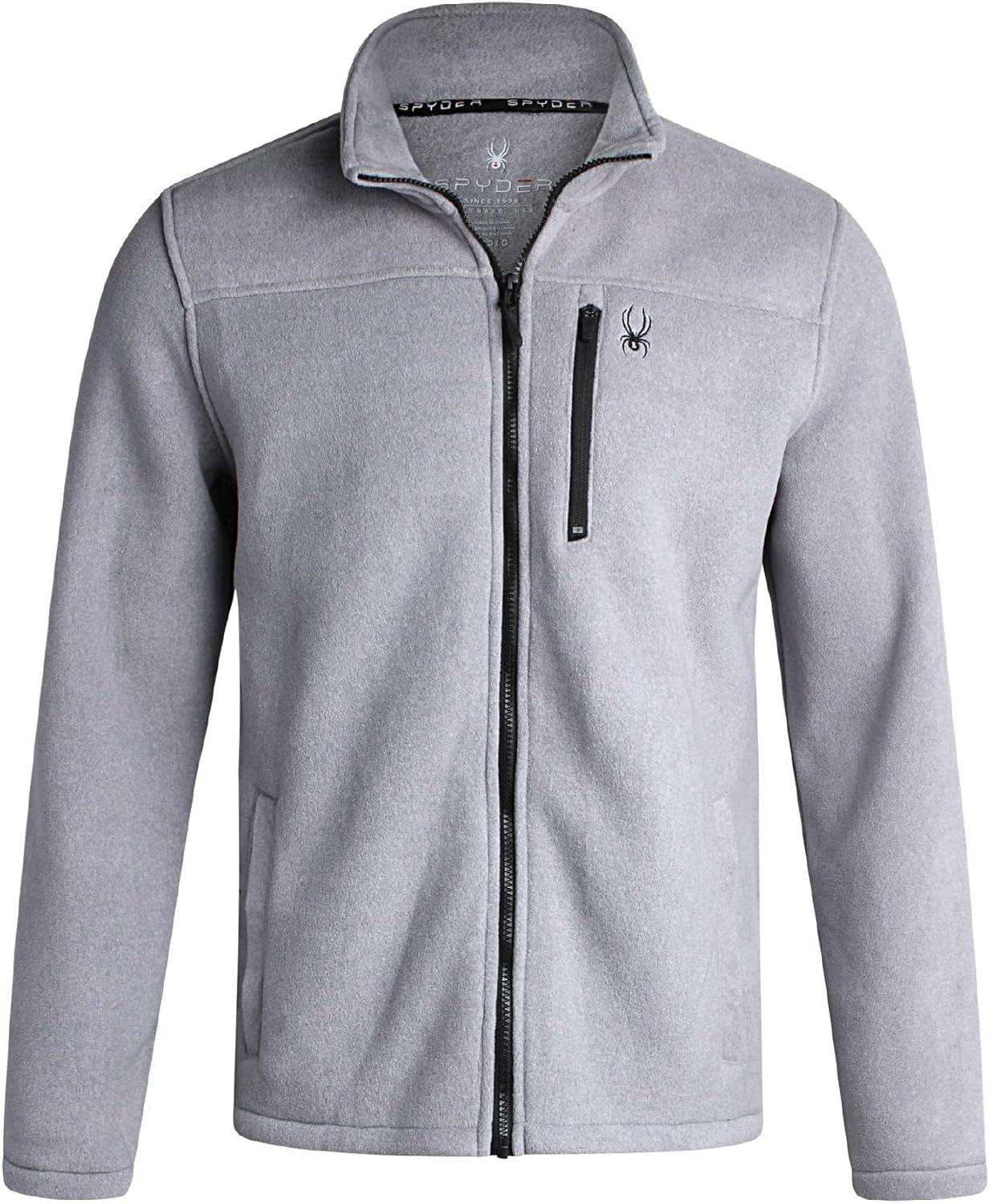 imageSpyder Mens Fleece Jacket Full Zip Up Lightweight Sherpa Fleece Fall Mens Winter Jacket with Pockets for Outdoor HikingLight Grey